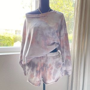 Free People Kelly Tie Dye Long Sleeve Set